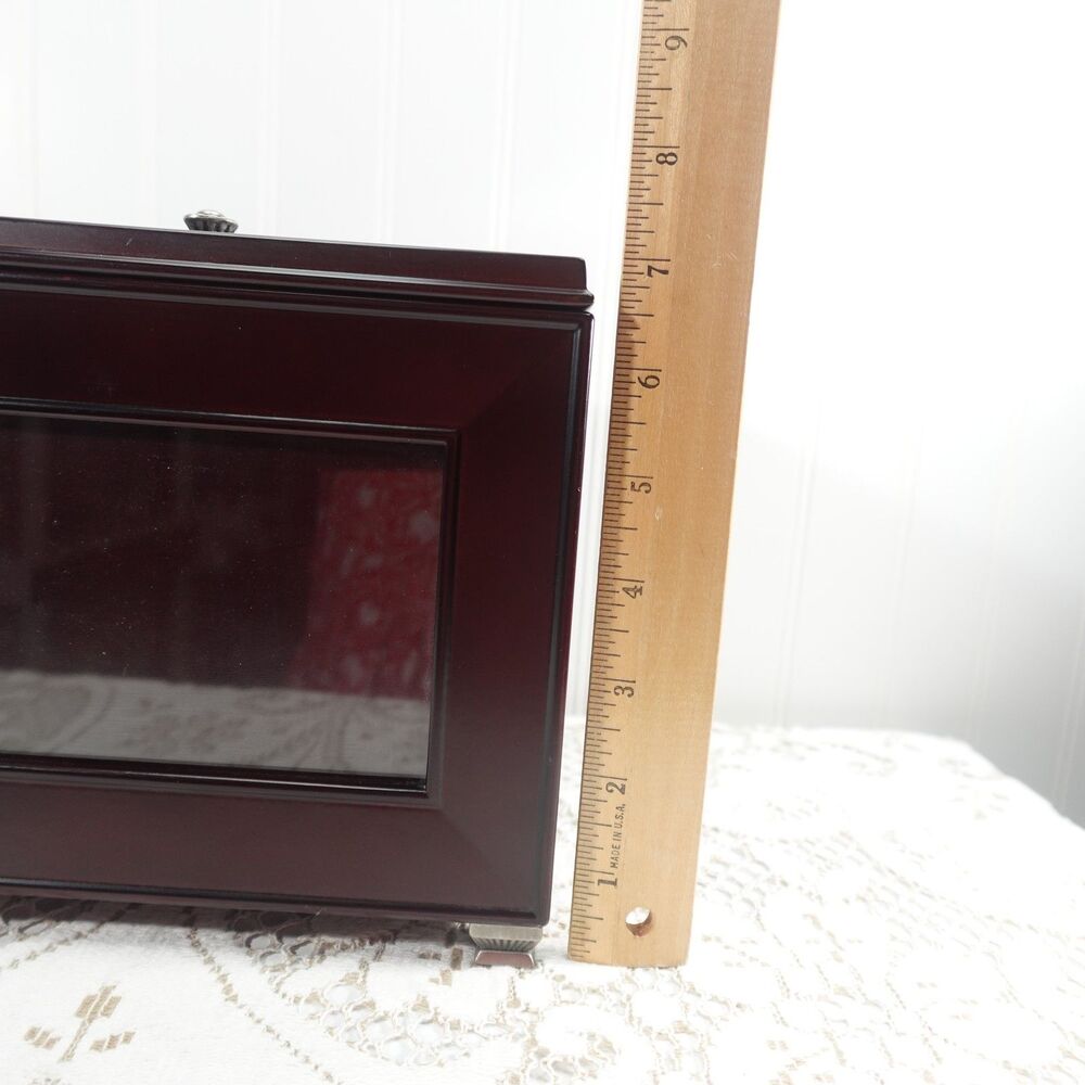 Bombay Company Wood Photo Box Organizer Dark Brown Mahogany Storage Holds - Picture 14 of 15